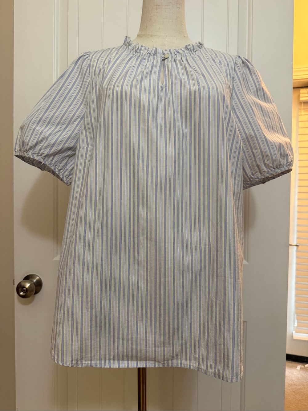 Talbots Blue and White Striped Top - Picture 5 of 11